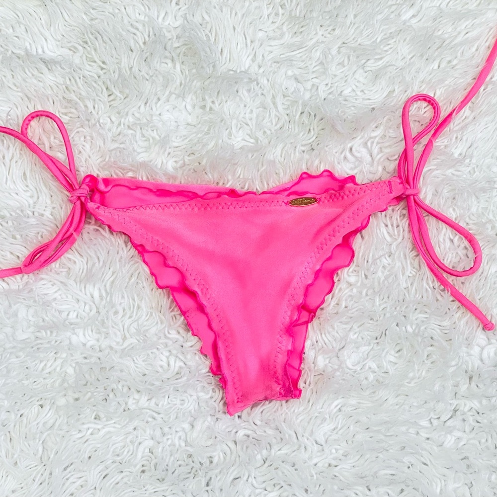 Luli Fama Hot Pink Scrunch Butt Bikini Bottom